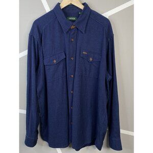 Orvis Fairbanks Flannel Shirt Blue Houndstooth Men’s XL Classic Fit Long Sleeve
